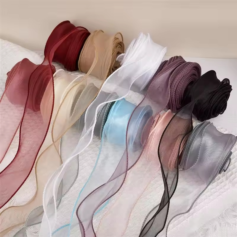 10Yards/Roll Sheer Chiffon Rib - огляд і ціна Ribbon Organza Roll