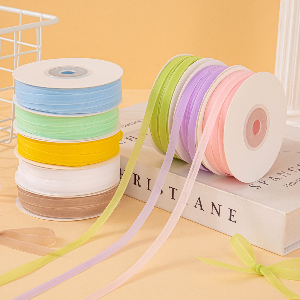 25Yards/Roll 6mm Double-sided  - огляд і ціна Ribbon Organza Roll